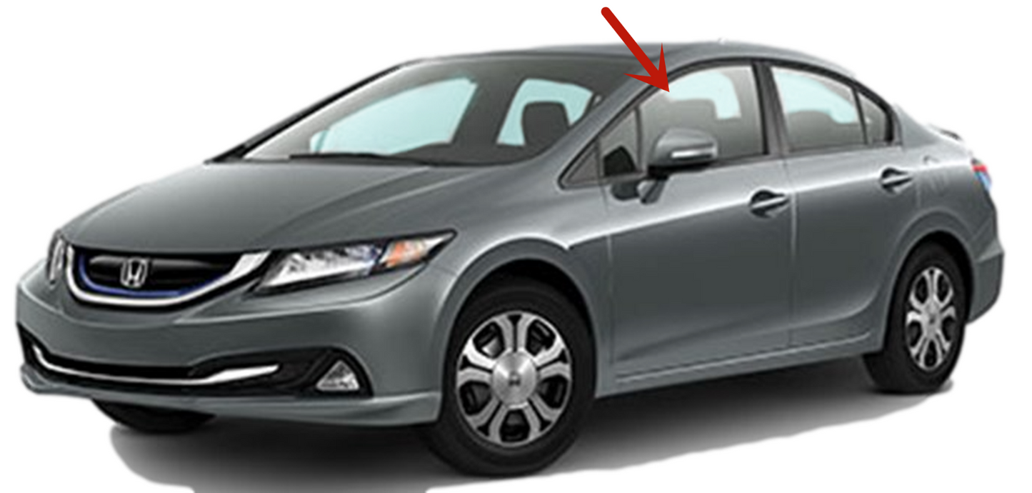 Fits 2012-2015 Honda Civic 4Dr Sedan Driver Side Left Front Door Glass Window