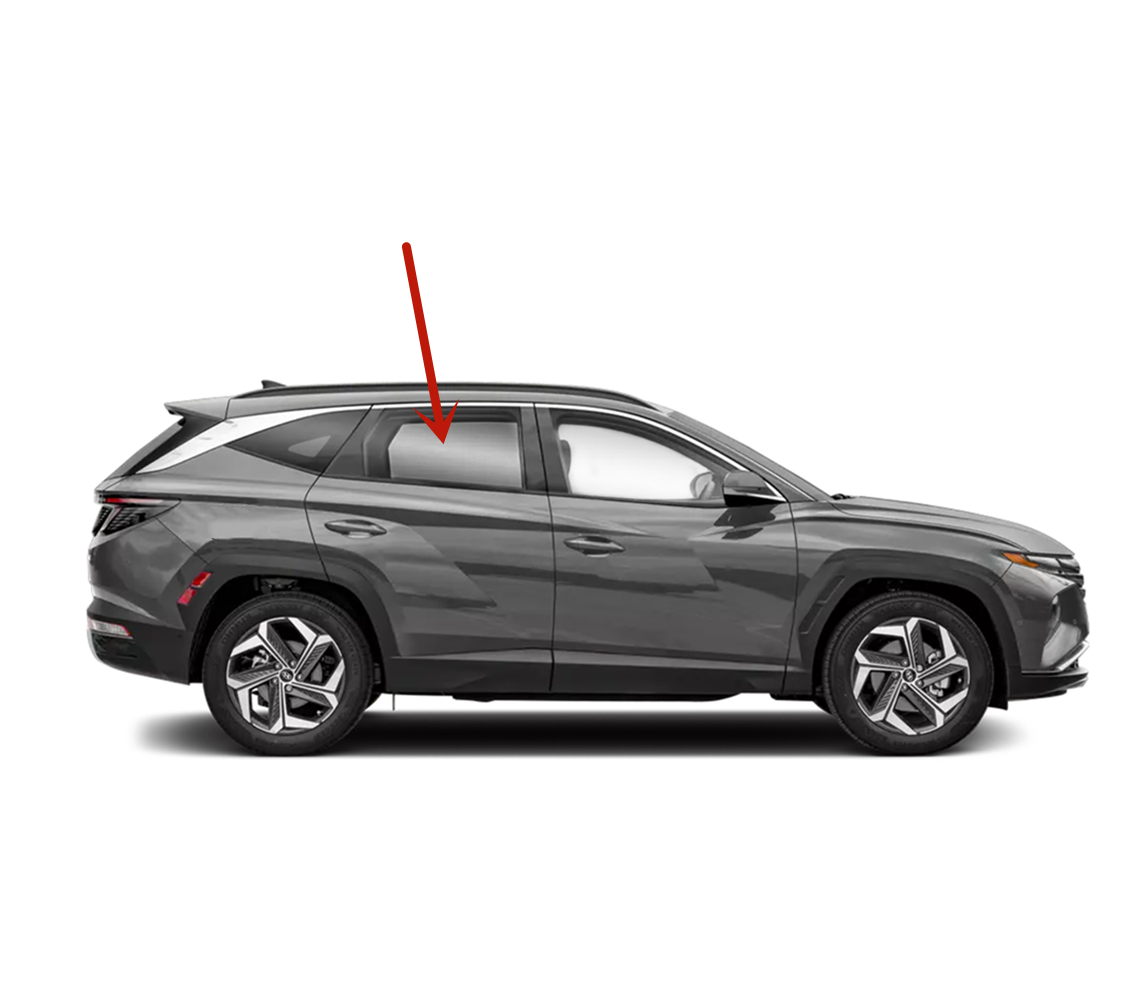 2022-2024 Hyundai Tucson Passenger Right Side Rear Door Window Glass