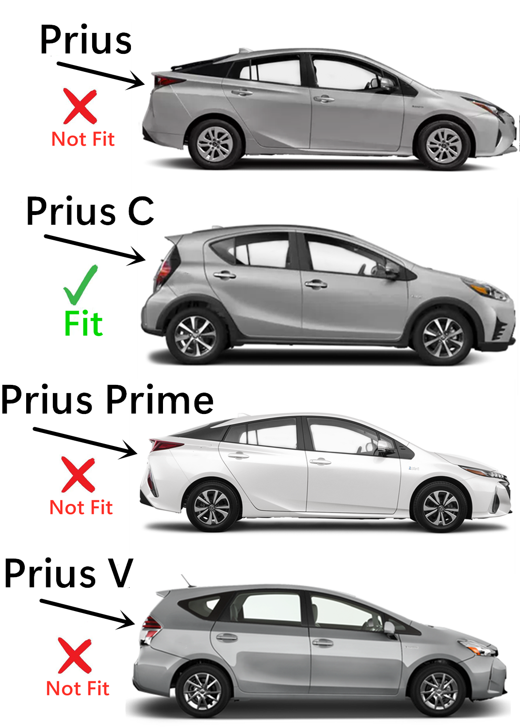 2012-2019 Toyota Prius C Hatchback Rear Window Back Glass Heated
