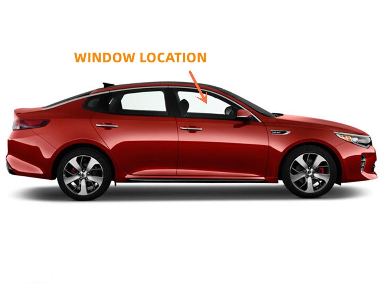 Passenger/Right Front Door Window Glass TEMP. For 16-20 Kia Optima (Not Hybrid)