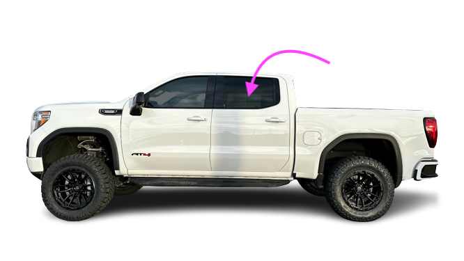 Fit 2019-2024 Chevrolet Silverado & GMC 1500 4D Rear Left Door Window Glass/Dark