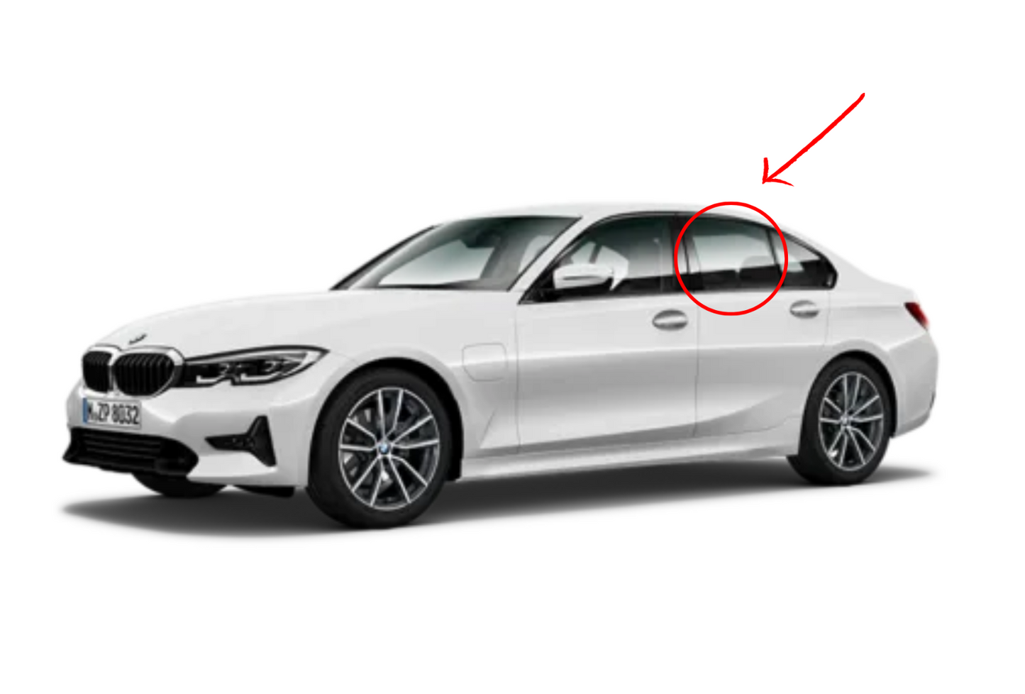 Rear left driver side door window glass for 2019-2024 BMW 320i 330i 330e Sedan