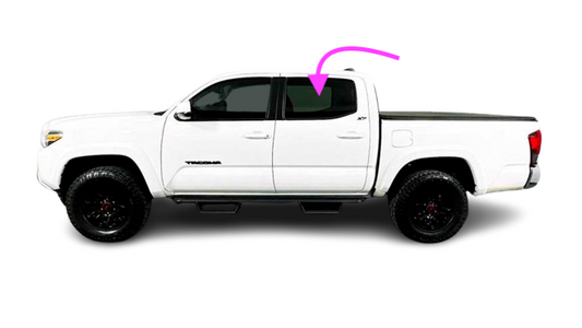 2016-2023 Toyota Tacoma Pickup 4D Crew Cab Rear Left Door Window Glass/Dark